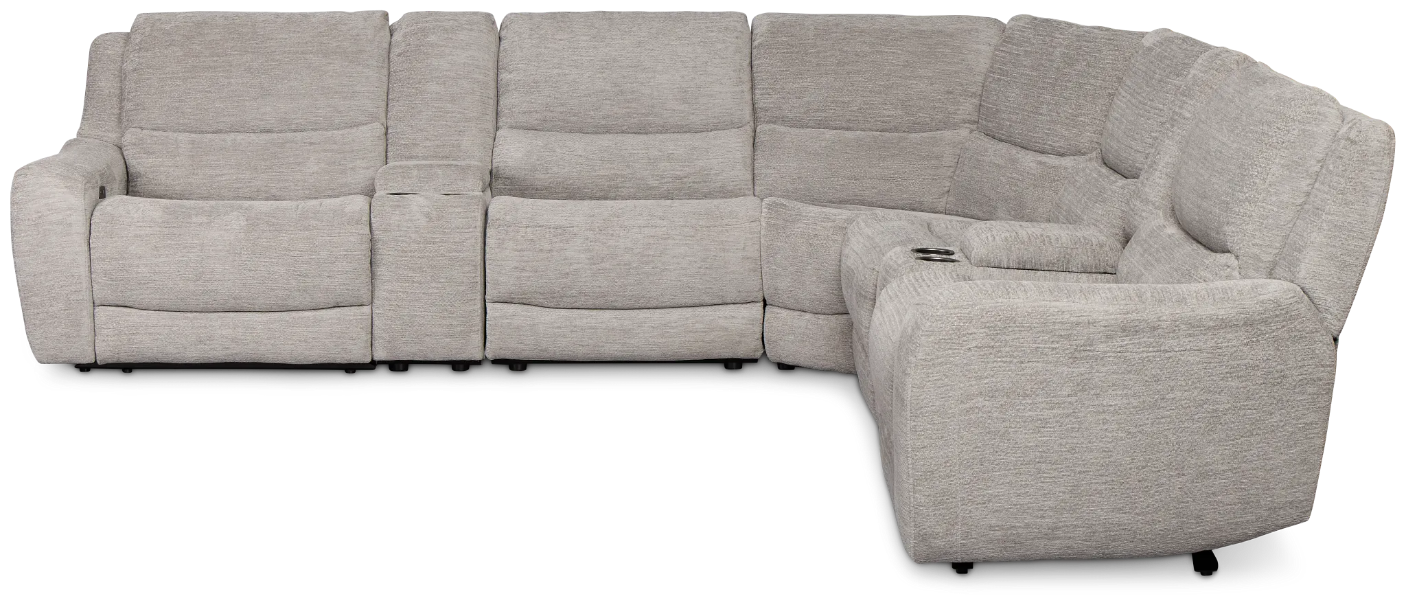 Bennett Gray Fabric Large Dual Power Reclining Two-arm Sectional