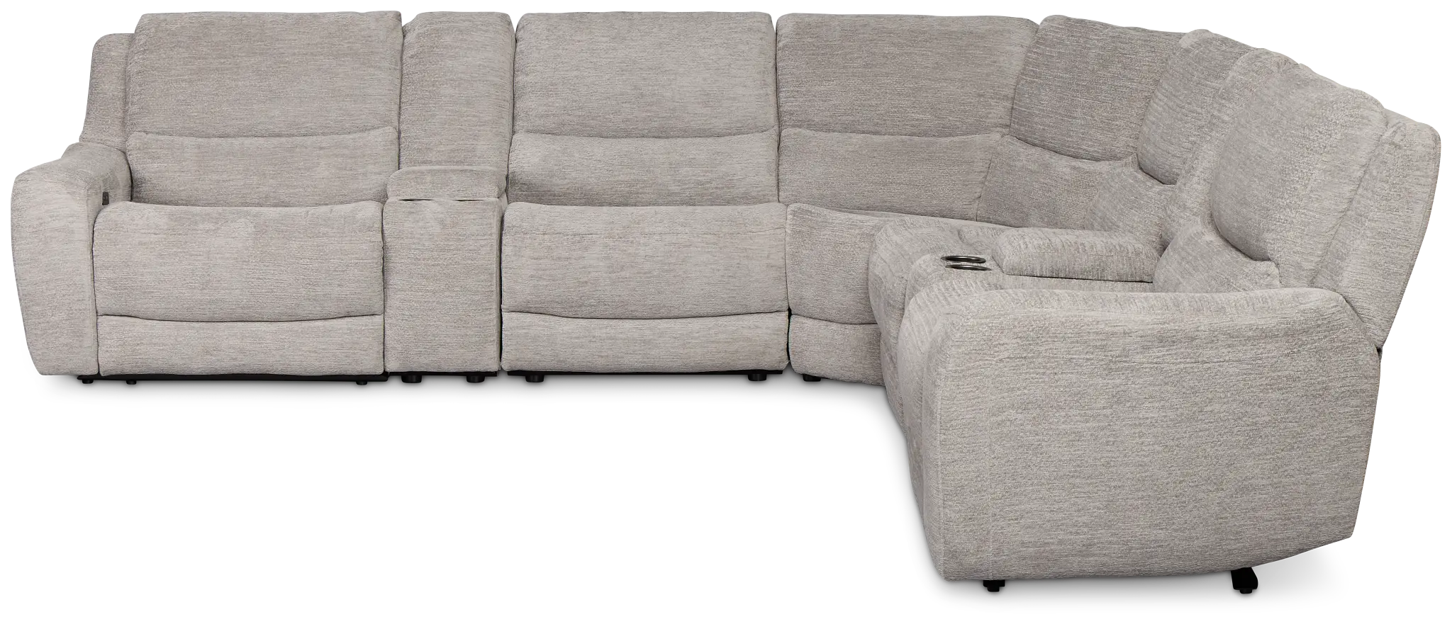 Bennett Gray Fabric Large Dual Power Reclining Two-arm Sectional Bennett Gray Fabric Large Dual Power Reclining Two-arm Sectional