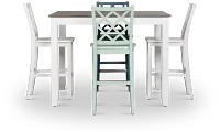Edgartown Two-tone Square High Table & Mixed Barstools