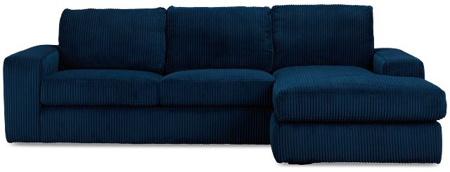 Charlie Dark Blue Fabric Right Chaise Sectional