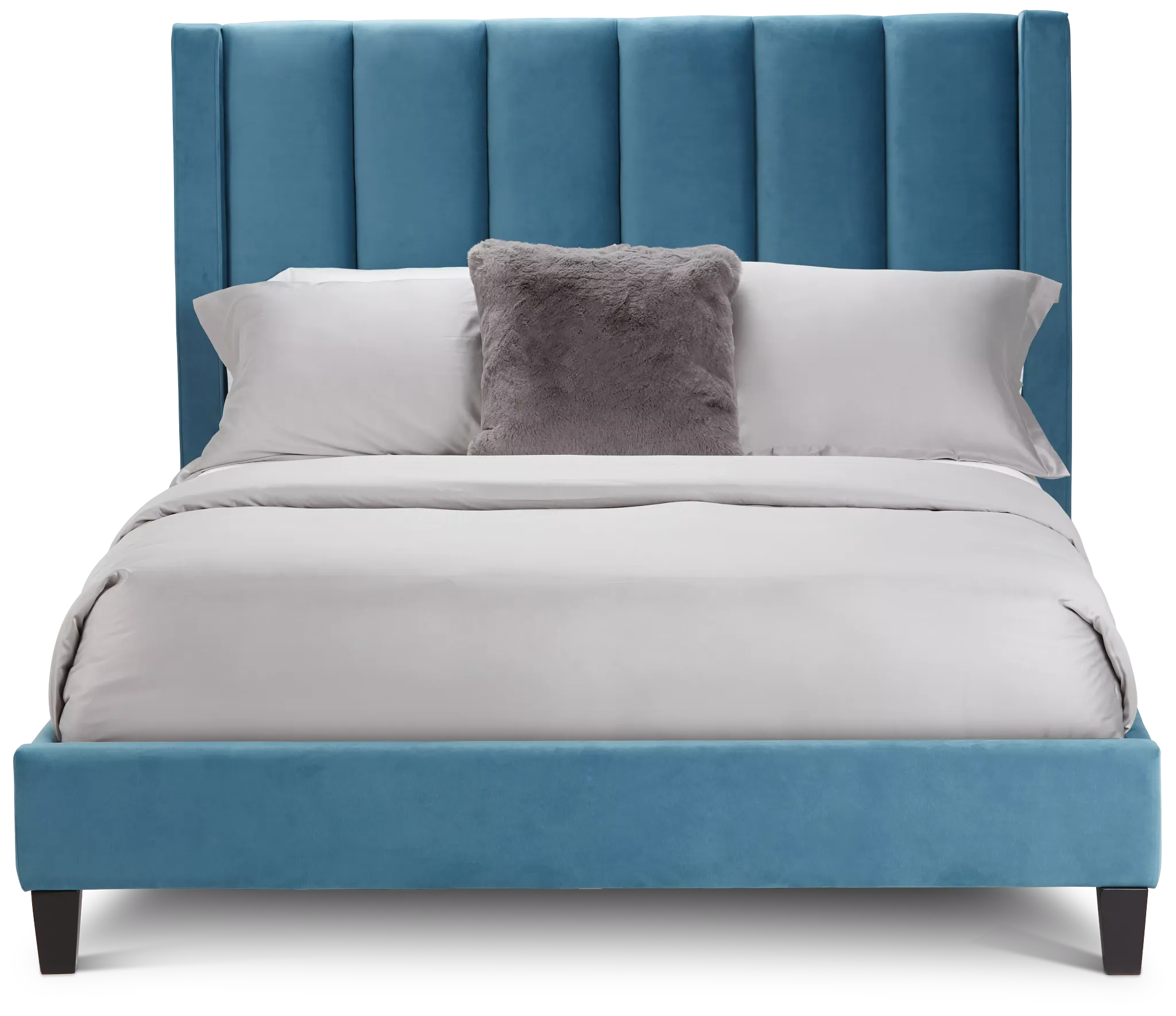 Audrey Blue Velvet Platform Bed