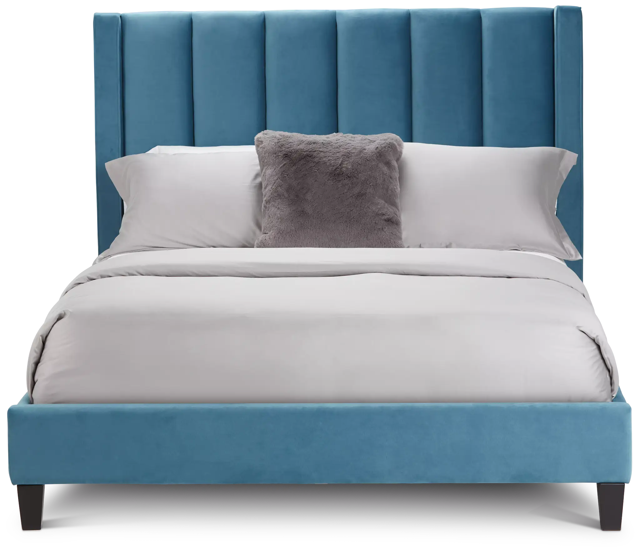 Audrey Blue Velvet Platform Bed Audrey Blue Velvet Platform Bed