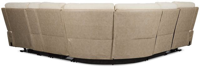 Travis Light Beige Fabric Medium Triple Power 2-arm Sectional