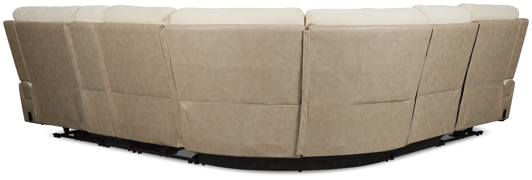 Travis Light Beige Fabric Medium Triple Power 2-arm Sectional