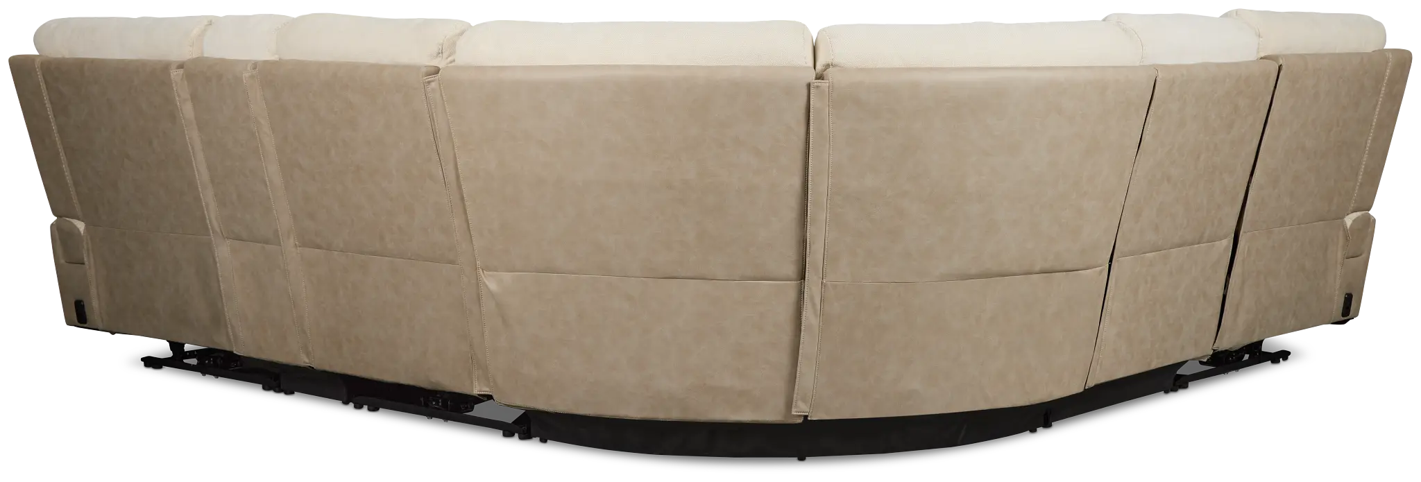 Travis Light Beige Fabric Medium Triple Power 2-arm Sectional Travis Light Beige Fabric Medium Triple Power 2-arm Sectional