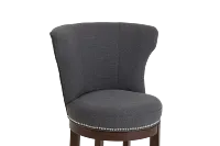 Cayden Dark Gray Fabric 24" Swivel Barstool