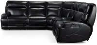 Casey Black Lthr/vinyl Medium Dual Power 2-arm Reclining Sectional