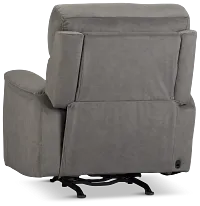 Wells Gray Fabric Power Recliner With Heat And Massage