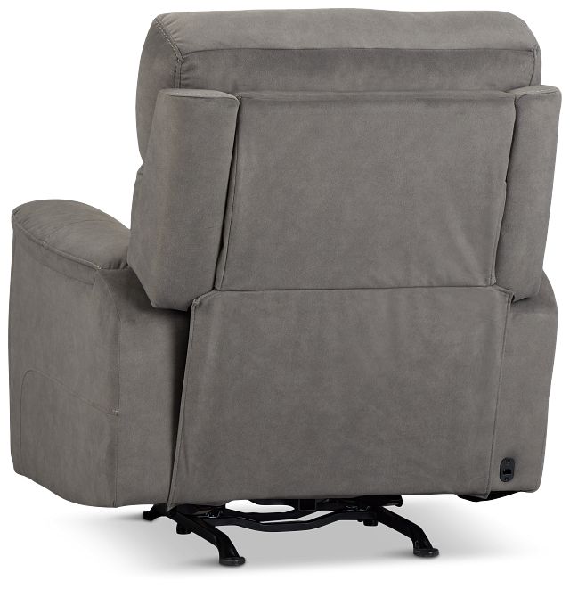 Wells Gray Fabric Power Recliner With Heat And Massage