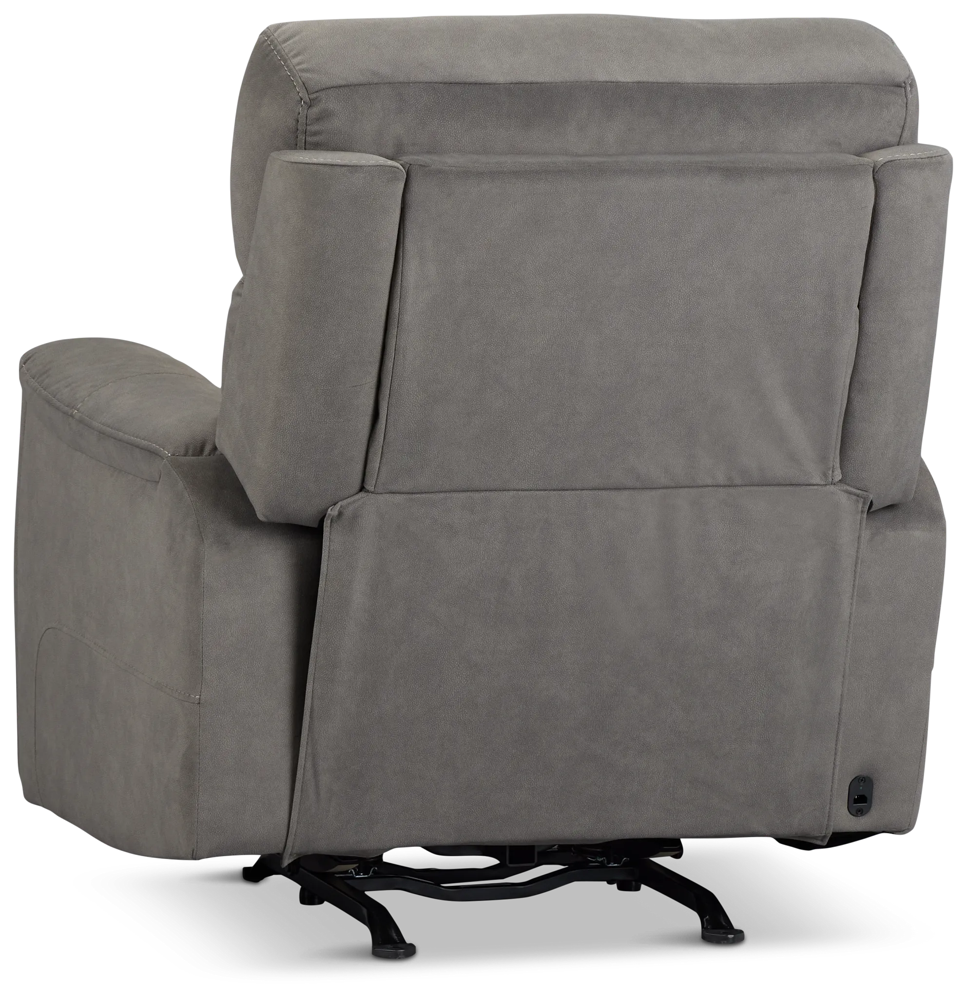 Wells Gray Fabric Power Recliner With Heat And Massage