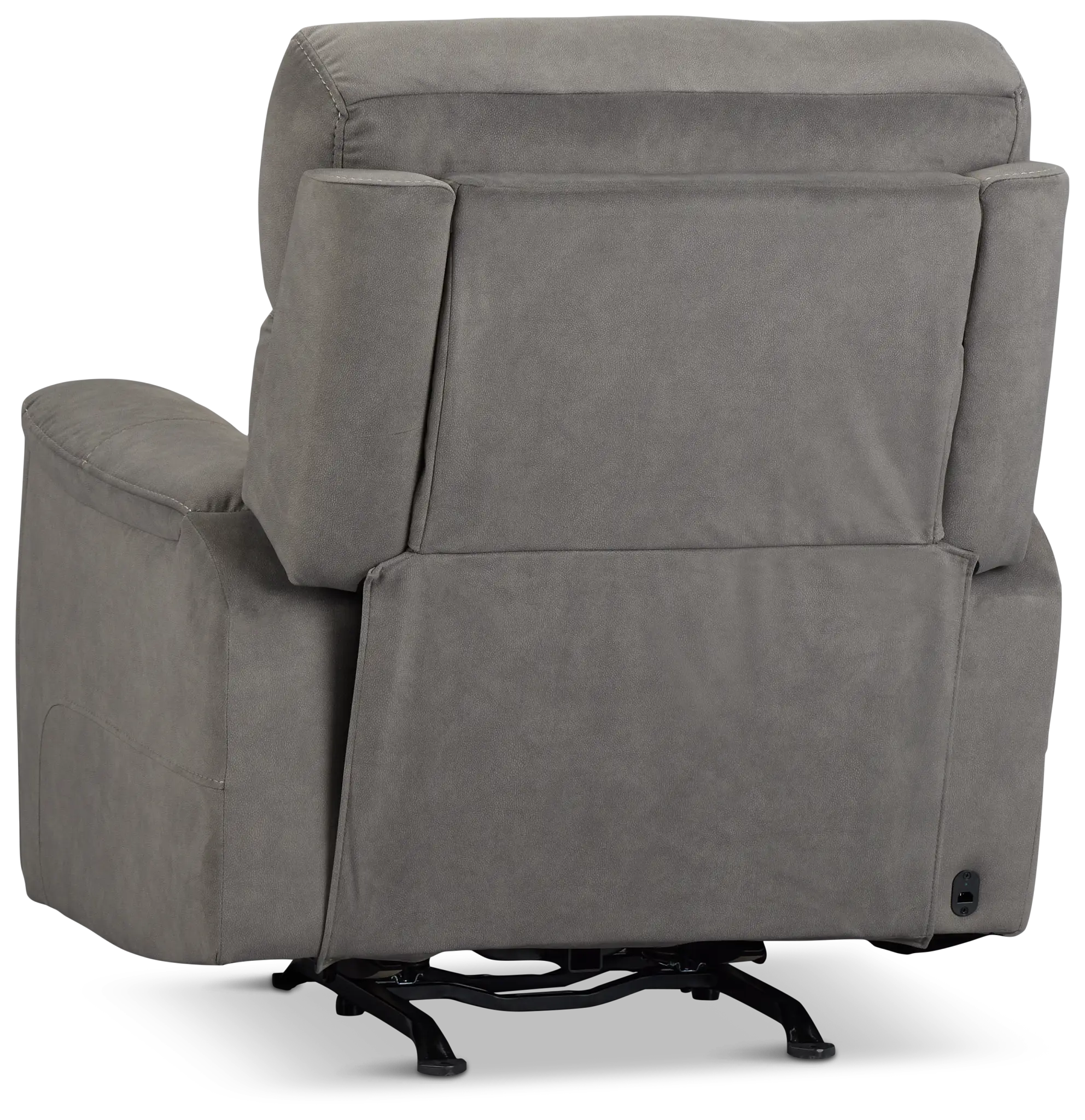 Wells Gray Fabric Power Recliner With Heat And Massage Wells Gray Fabric Power Recliner With Heat And Massage