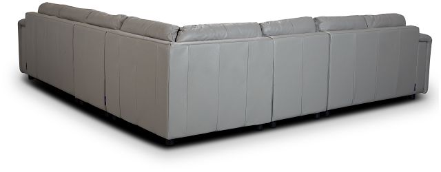 Rowan Gray Leather Large Two-arm Sectional