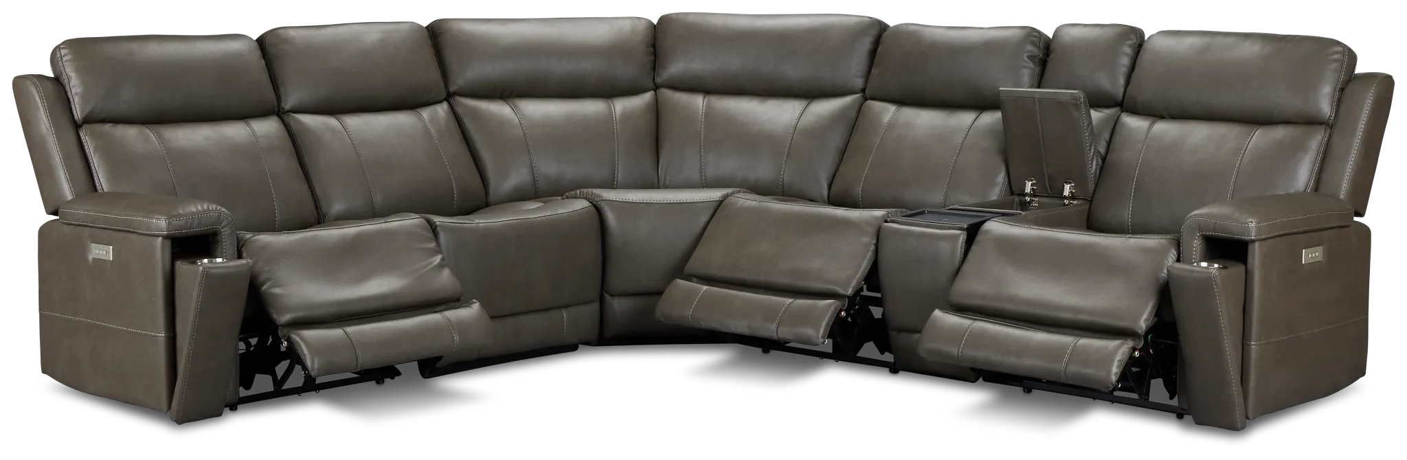 Jayden Gray Micro Medium Triple Power 2-arm Sectional