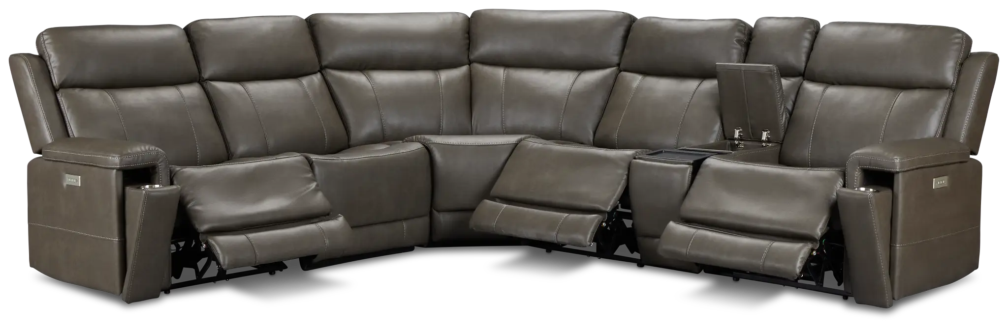 Jayden Gray Micro Medium Triple Power 2-arm Sectional Jayden Gray Micro Medium Triple Power 2-arm Sectional
