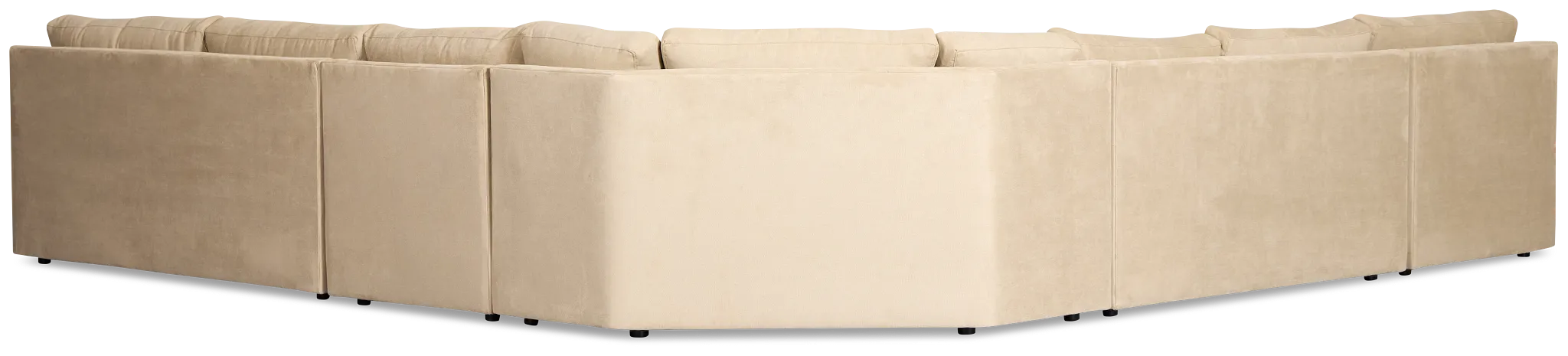 Hudson Beige Fabric Large Left Chaise Wedge Sectional
