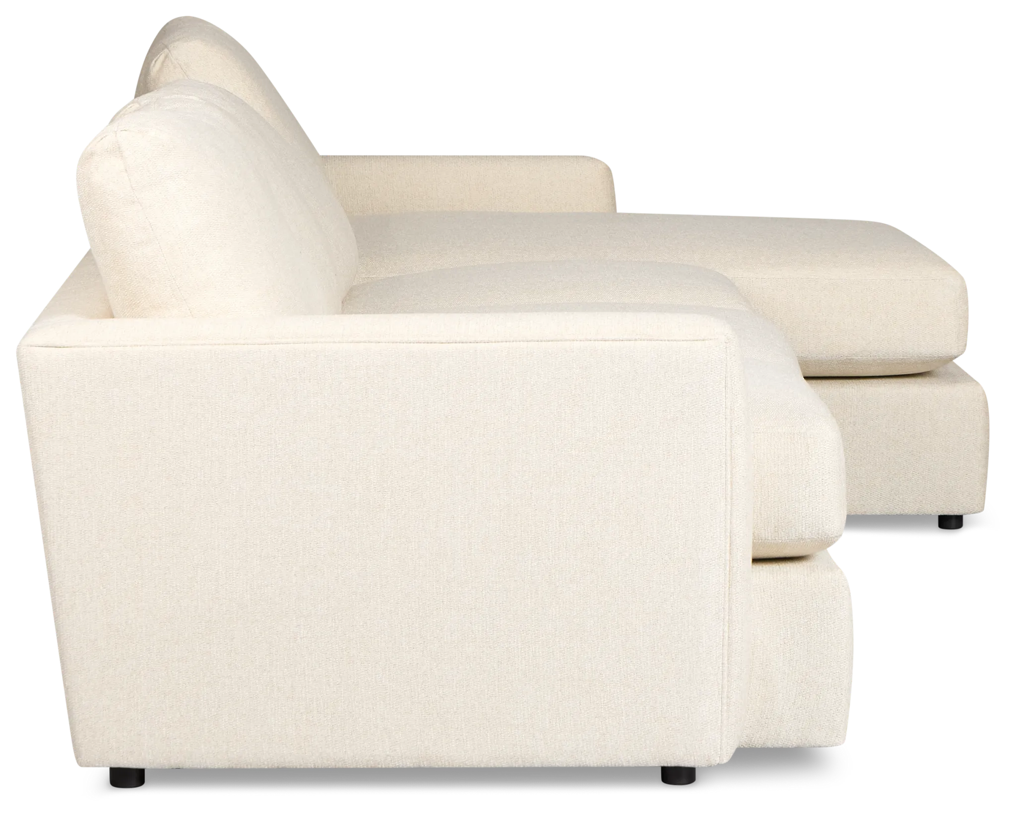 Maxwell Light Beige Fabric Small Right Chaise Sectional