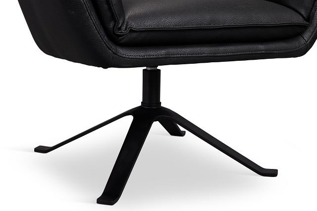 Farley Black Micro Swivel Accent Chair