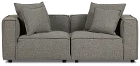 Tatum Gray Fabric 2-piece Modular Sofa