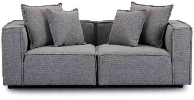Tatum Gray Fabric 2 Piece Modular Sofa