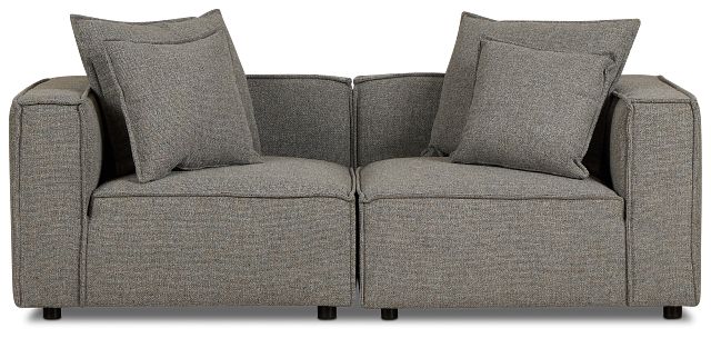 Tatum Gray Fabric 2 Piece Modular Sofa