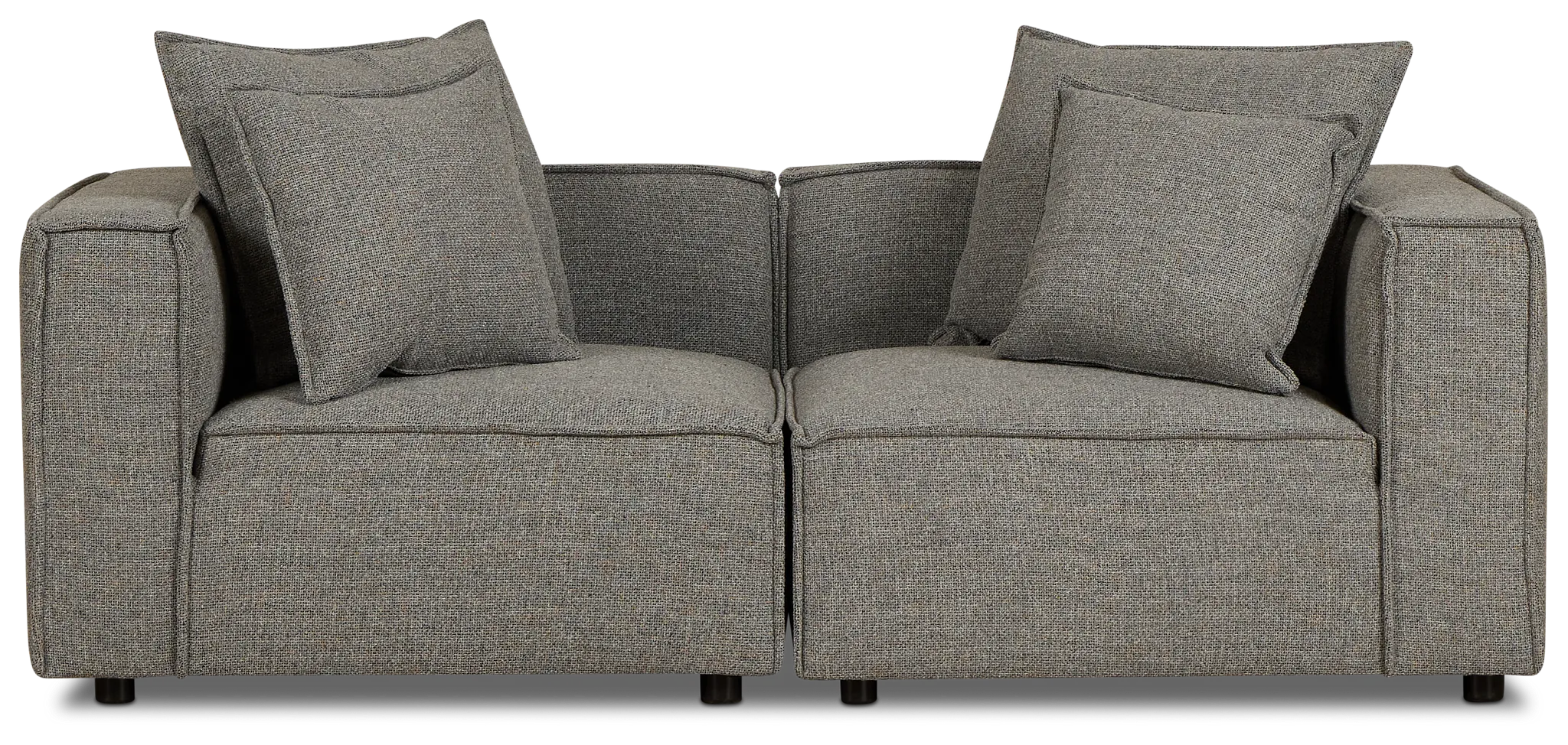 Tatum Gray Fabric 2-piece Modular Sofa