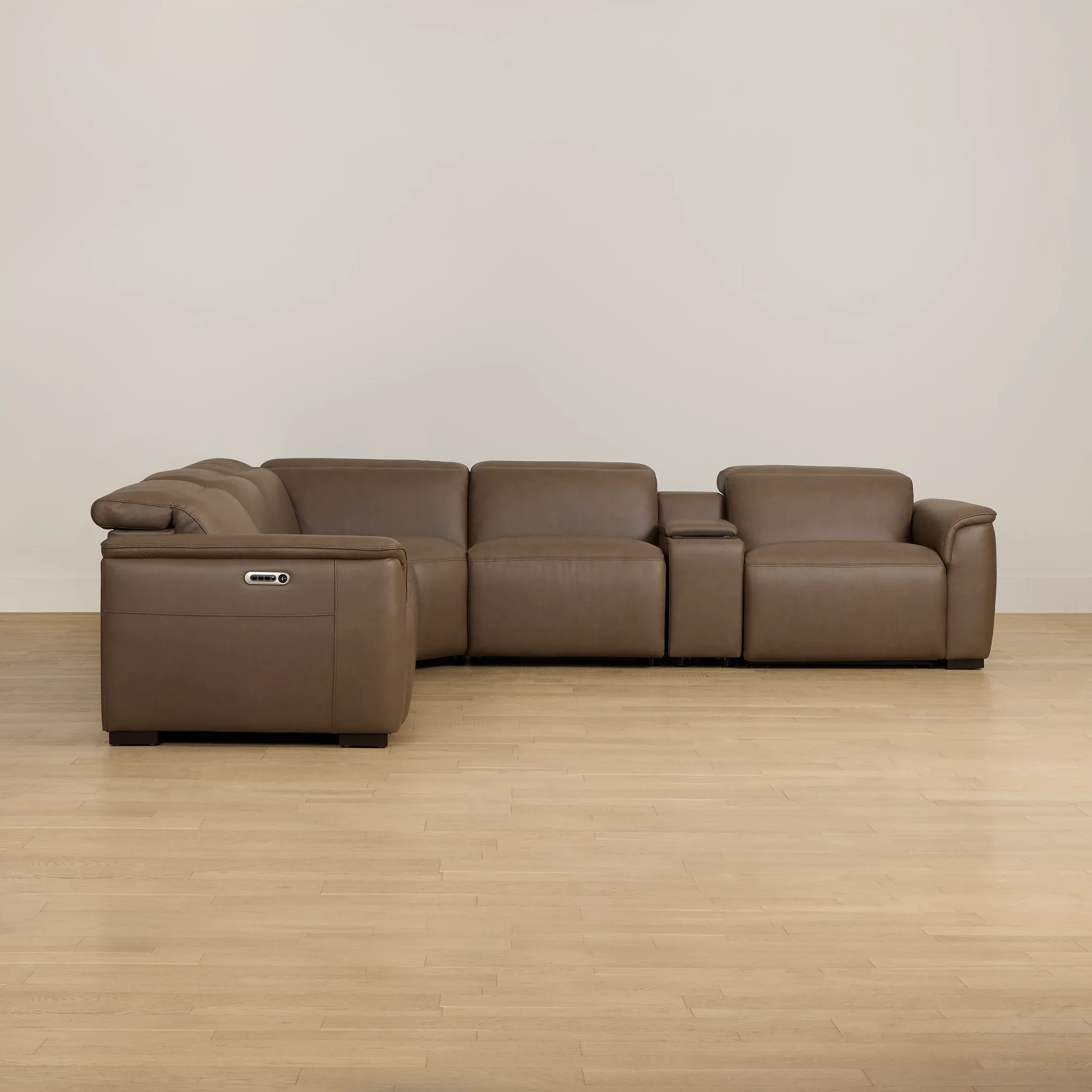 Flexsteel Brodie Dark Brown Lthr/vinyl Medium Dual Power 2-arm Reclining Sectional