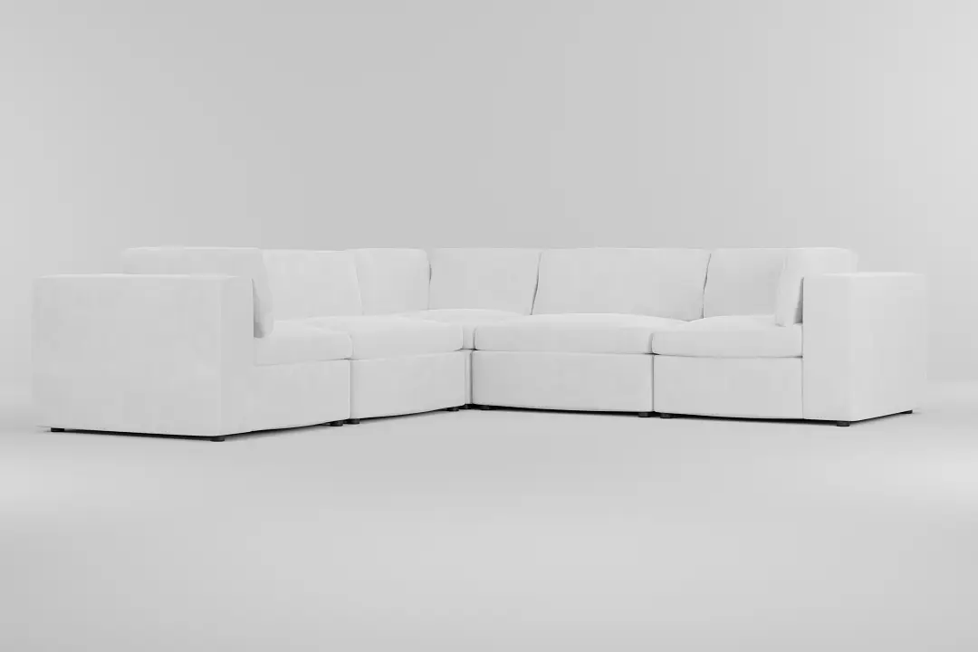 Destin Peyton White Fabric 5-piece Modular Sectional Destin Peyton White Fabric 5-piece Modular Sectional