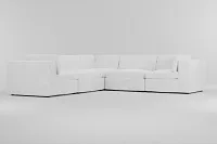 Destin Peyton White Fabric 5-piece Modular Sectional