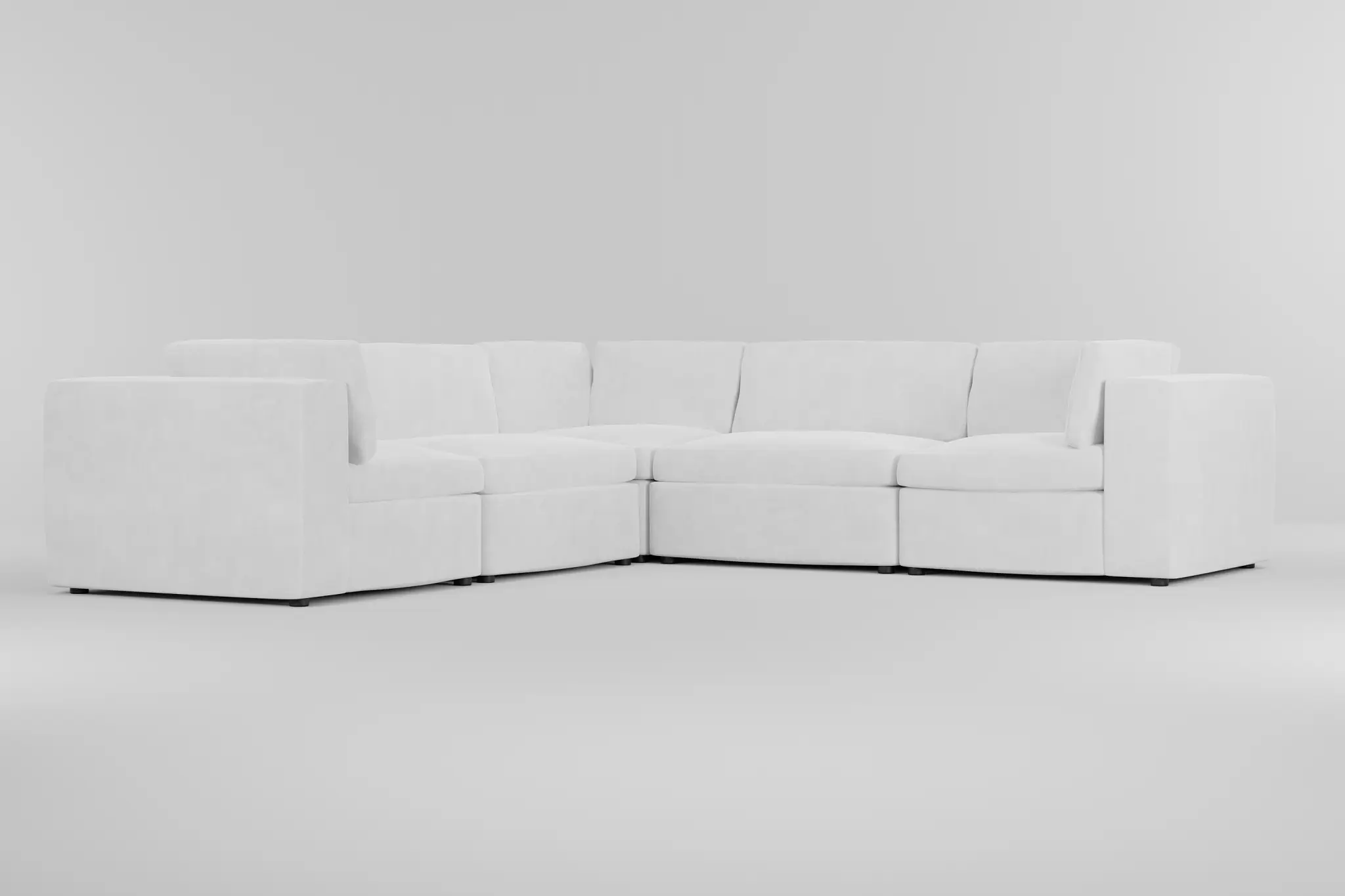 Destin Peyton White Fabric 5-piece Modular Sectional Destin Peyton White Fabric 5-piece Modular Sectional