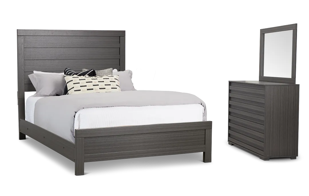 Everett Gray Panel Bedroom