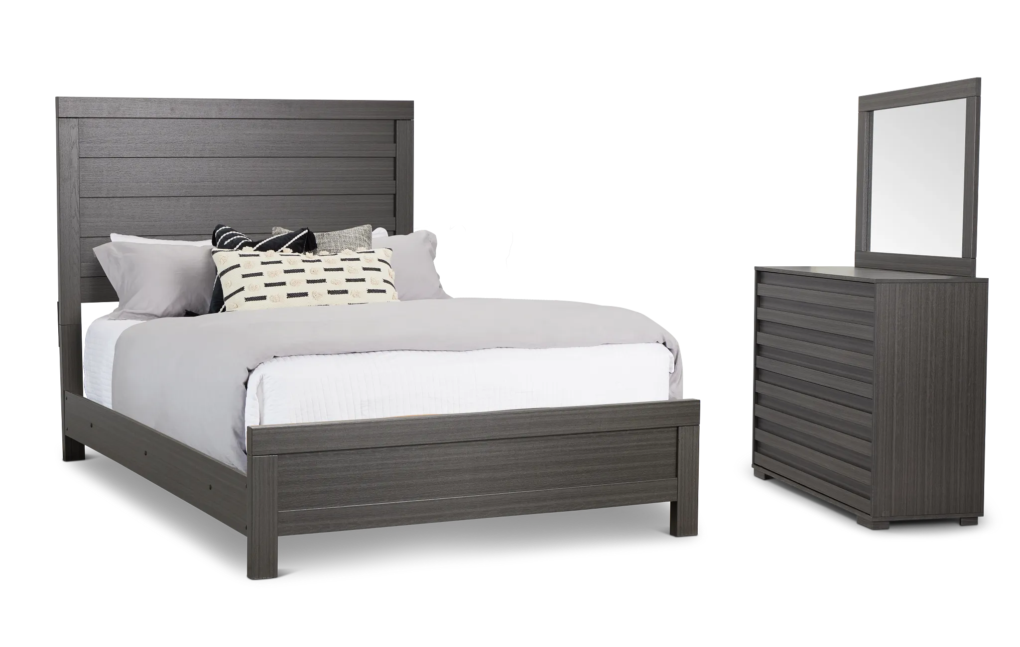 Everett Gray Panel Bedroom