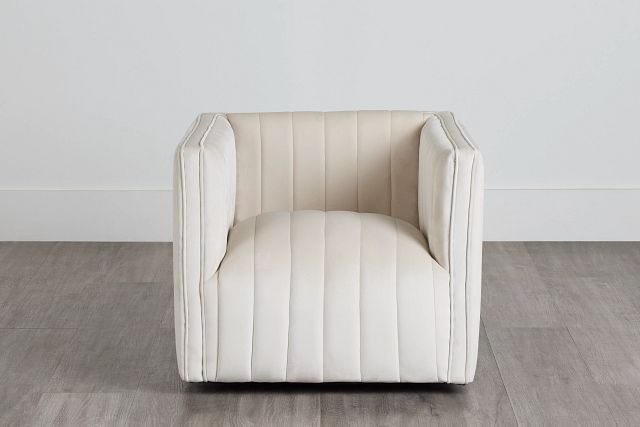 Cobra Light Beige Velvet Accent Chair