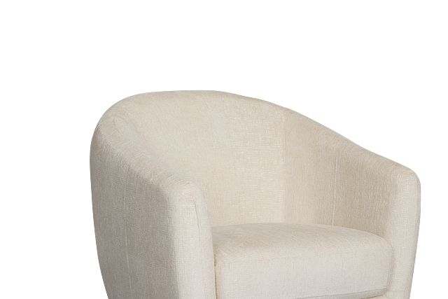 Blakely White Fabric Swivel Chair