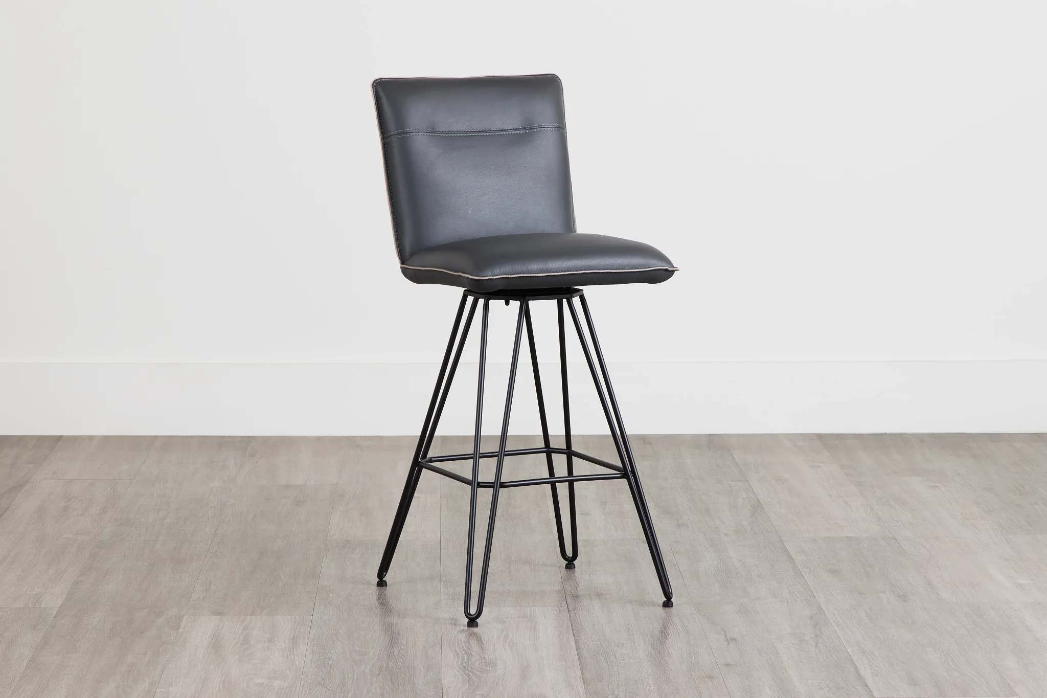 Demi Dark Gray Swivel 30" Upholstered Barstool