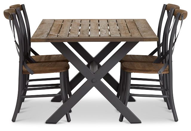 Canyon Dark Tone 72" Rectangular Table & 4 Chairs (3)