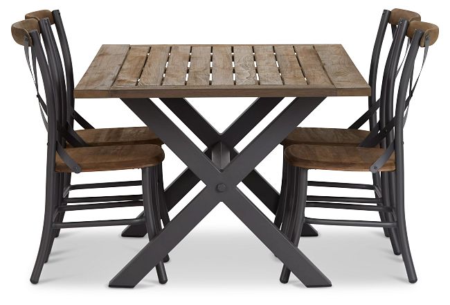 Canyon Dark Tone 72" Rectangular Table & 4 Chairs