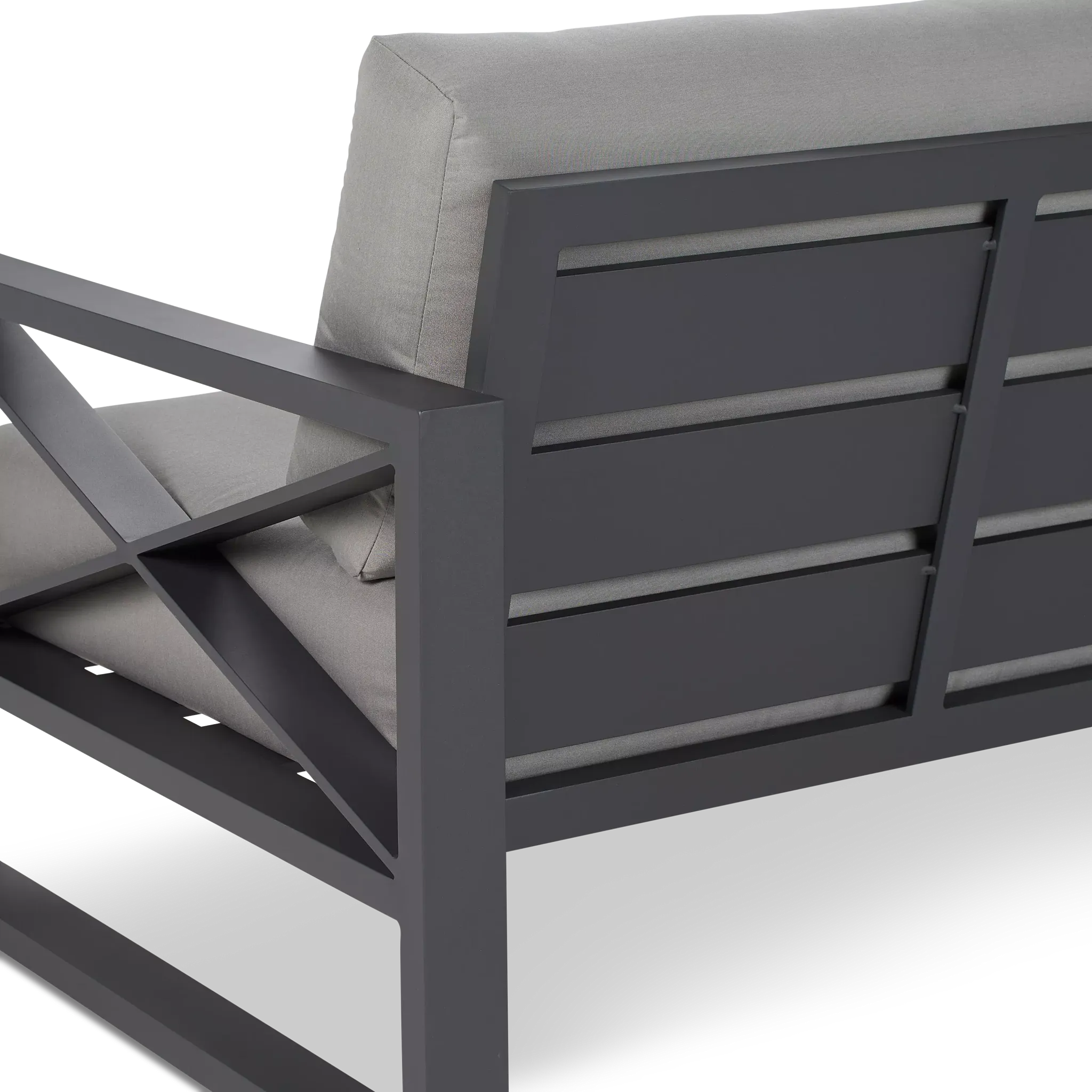 Linear Dark Gray Aluminum Sofa