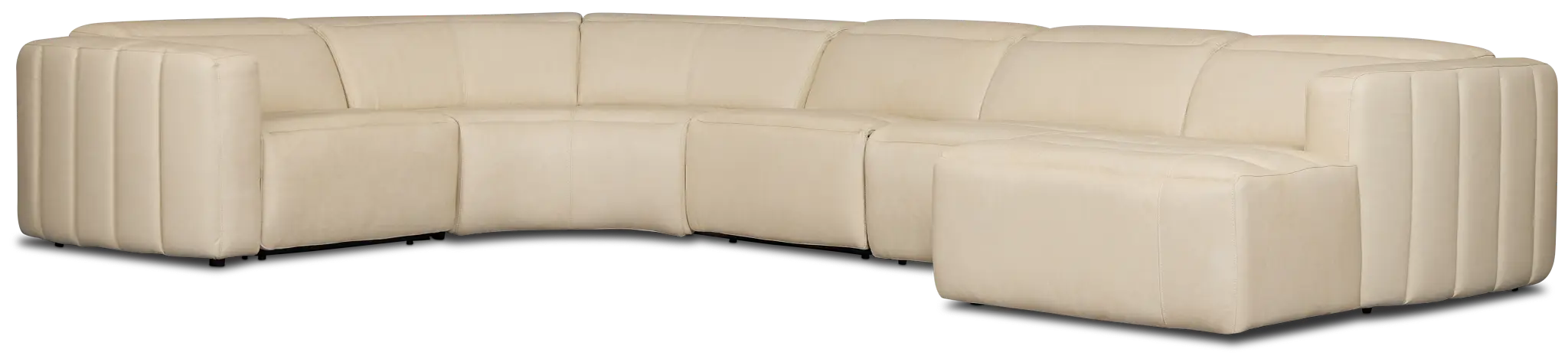 Jace Ivory Lthr/vinyl Small Right Chaise Power Reclining Sectional Jace Ivory Lthr/vinyl Small Right Chaise Power Reclining Sectional