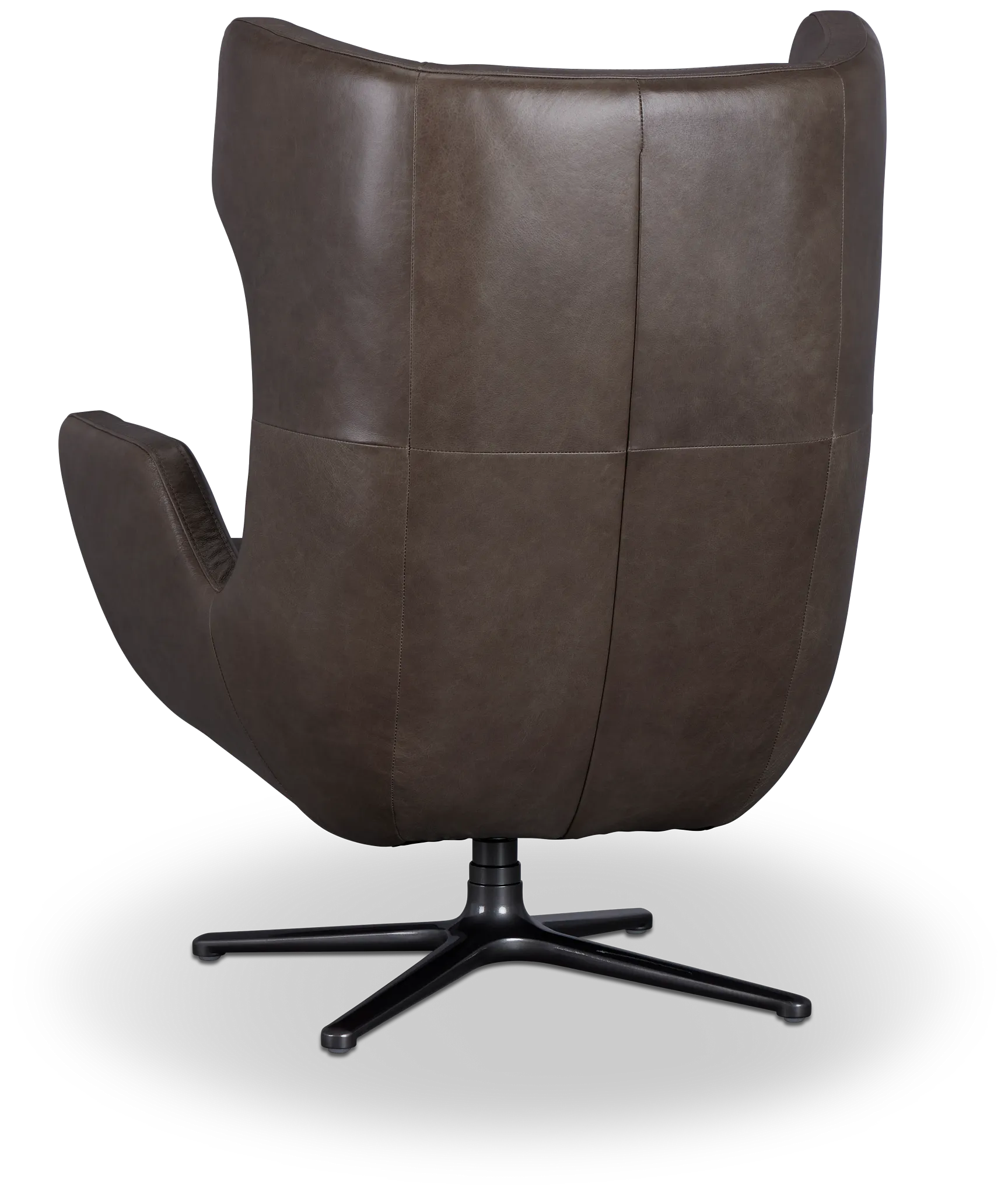 Penn Dark Gray Leather Swivel Accent Chair
