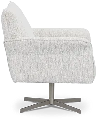 Imani White Fabric Swivel Accent Chair