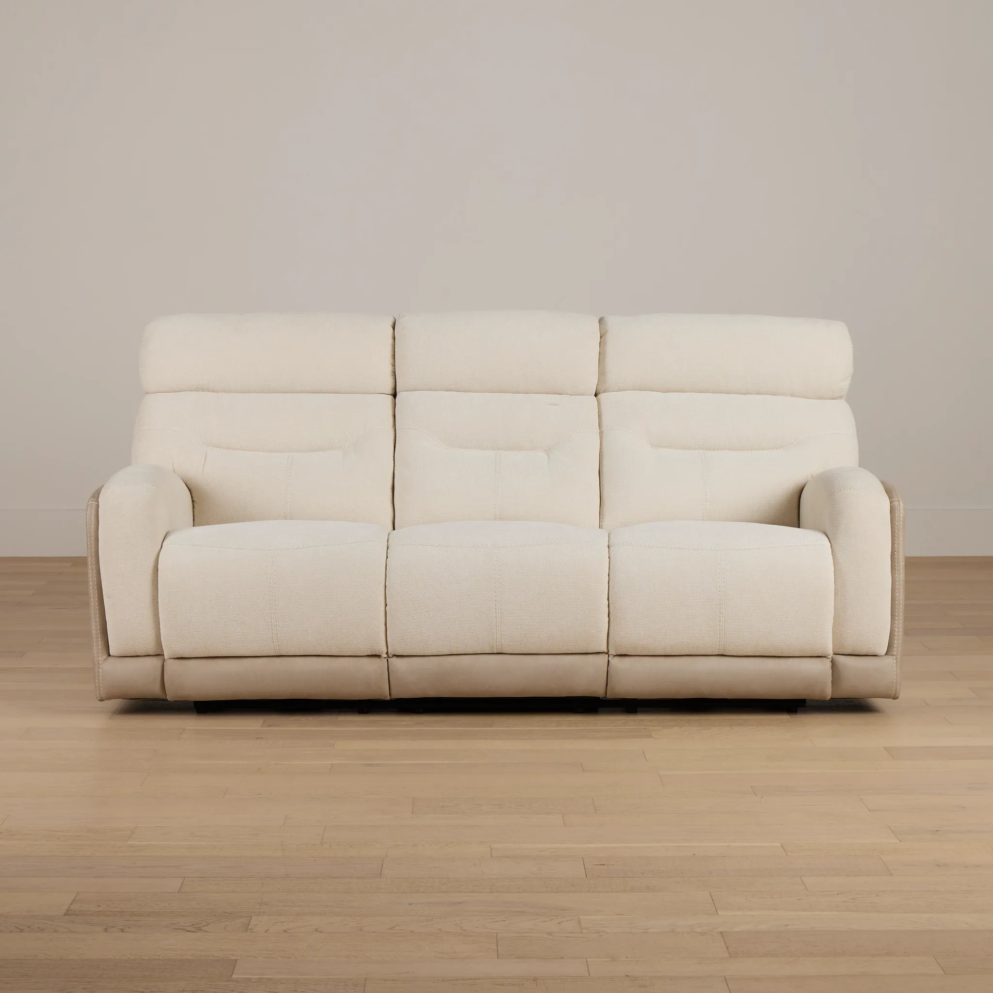 Travis Light Beige Fabric Power Reclining Sofa