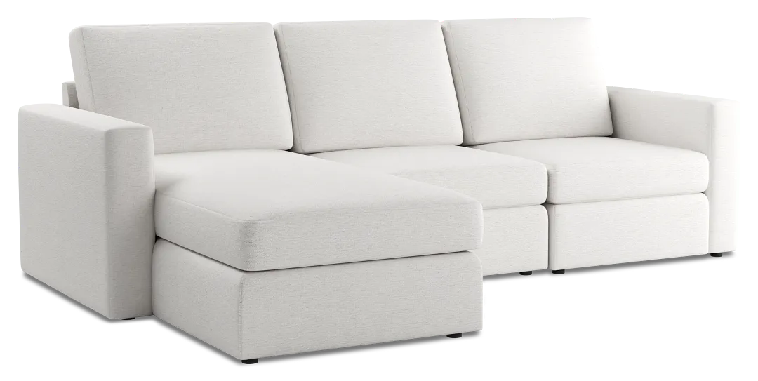 Citymod White Fabric Small Left Chaise Sectional