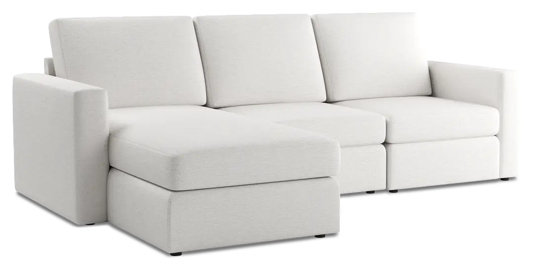 Citymod White Fabric Small Left Chaise Sectional Citymod White Fabric Small Left Chaise Sectional