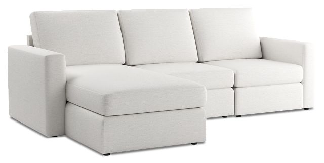 Citymod White Fabric Small Left Chaise Sectional