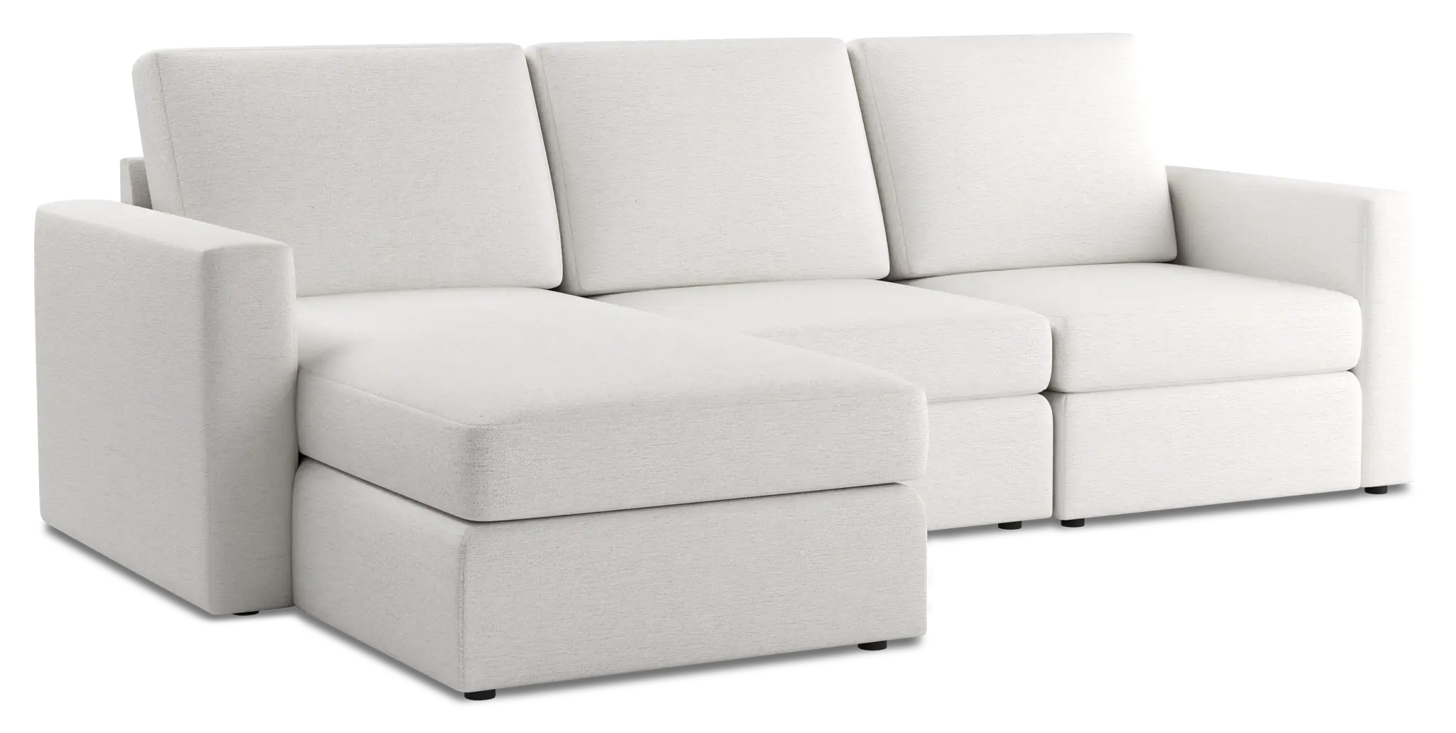 Citymod White Fabric Small Left Chaise Sectional Citymod White Fabric Small Left Chaise Sectional