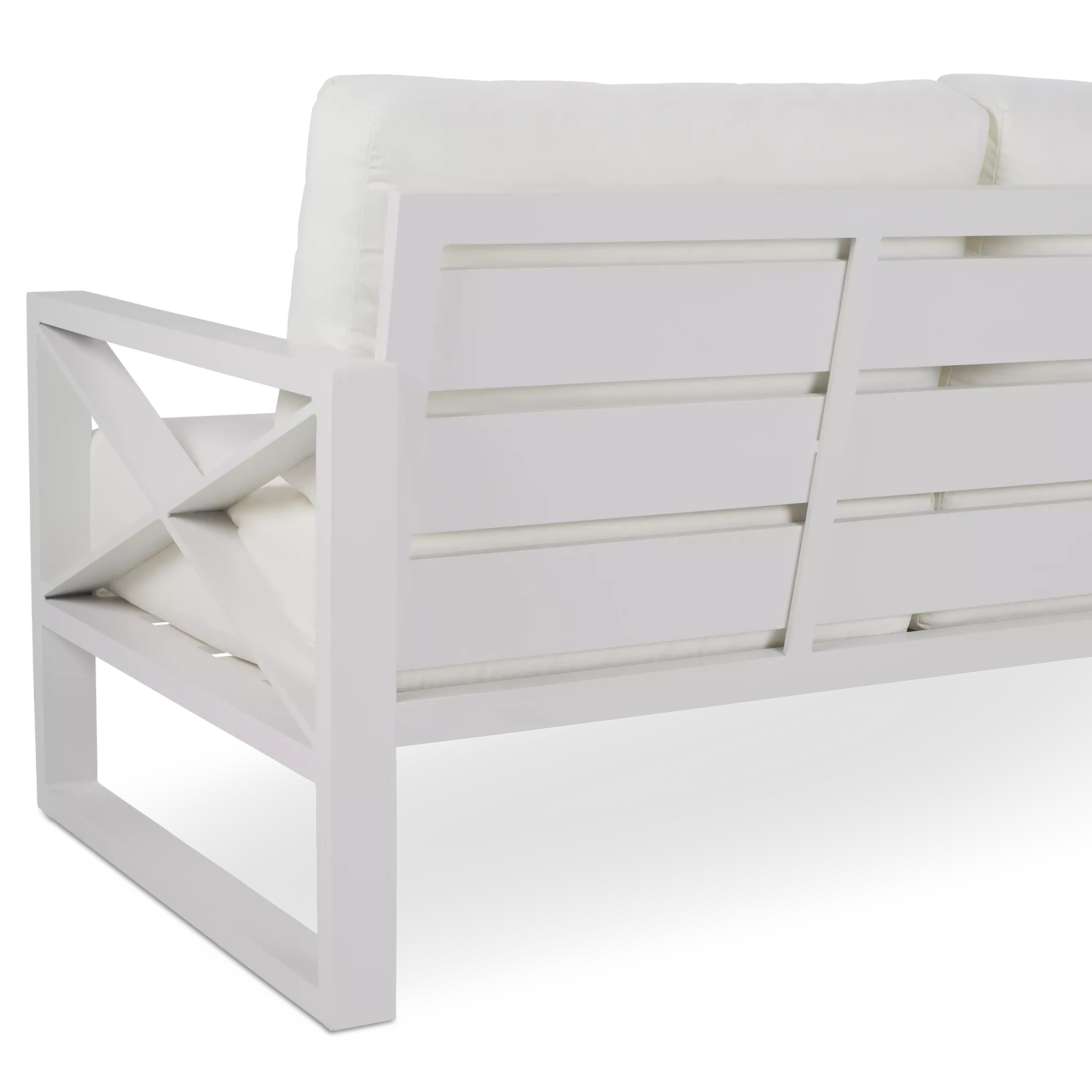 Linear White Aluminum Loveseat