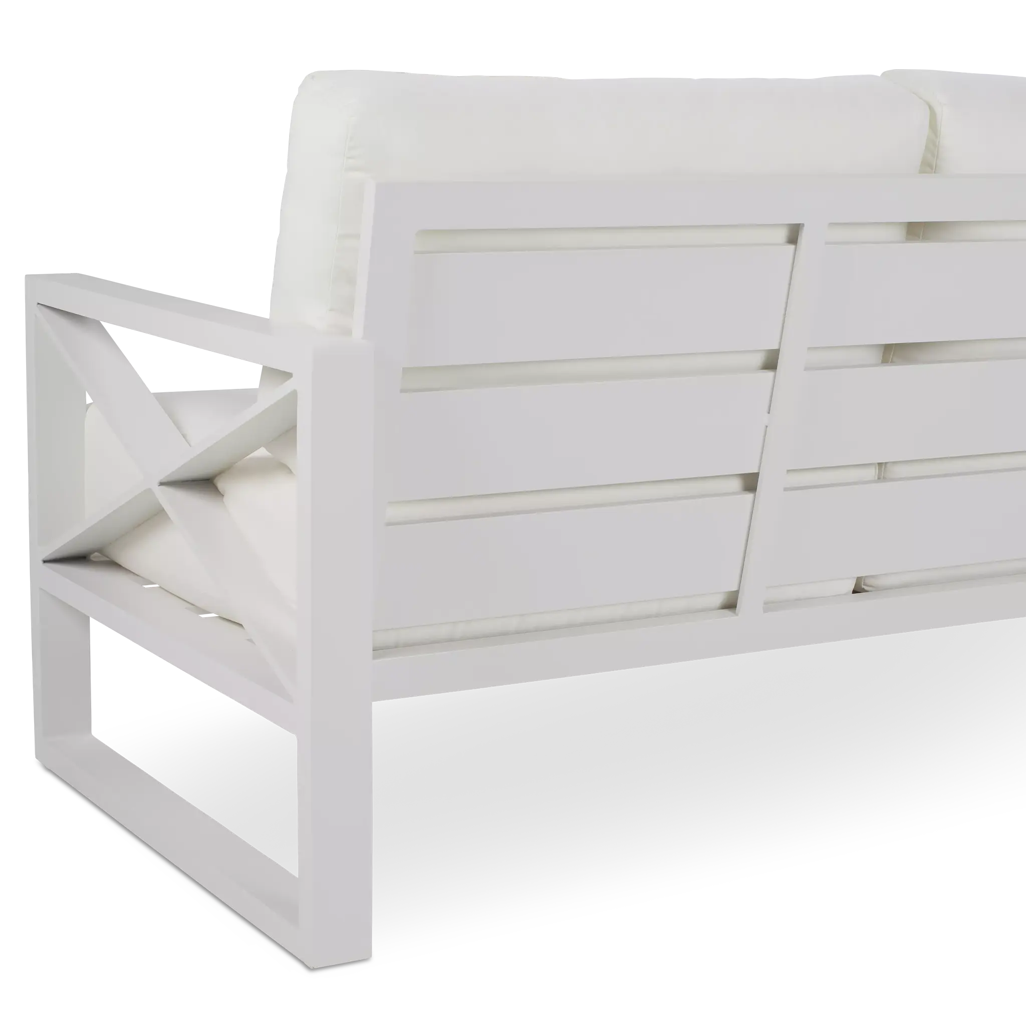 Linear White Aluminum Loveseat Linear White Aluminum Loveseat