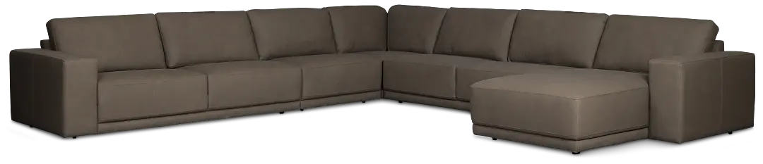 Kellan Dark Gray Leather Large Right Chaise Sectional Kellan Dark Gray Leather Large Right Chaise Sectional