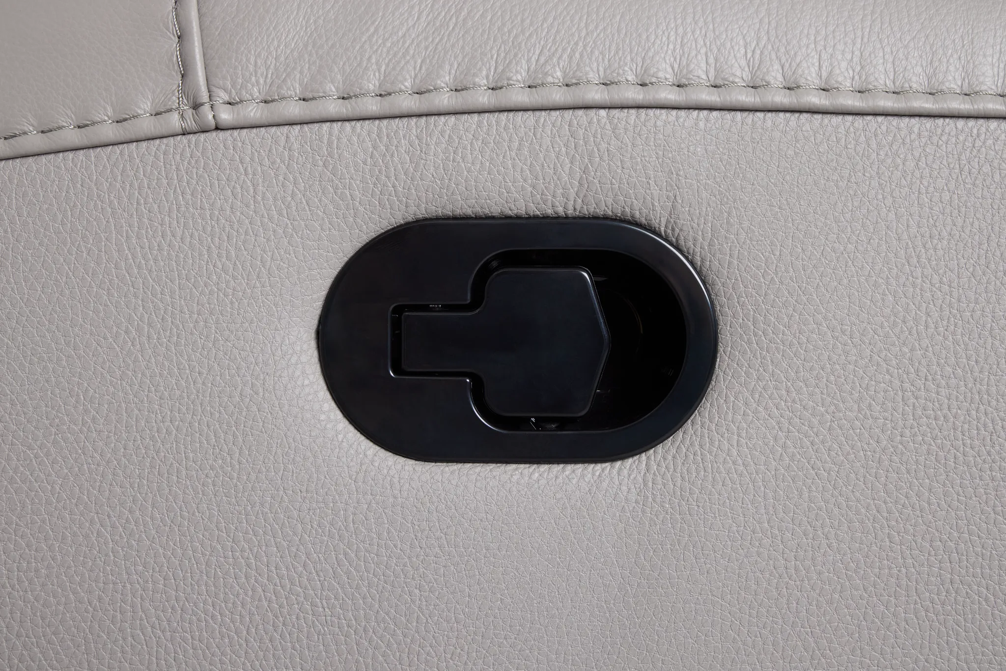 Walker Light Gray Lthr/vinyl Small Two-arm Manually Reclining Sectional