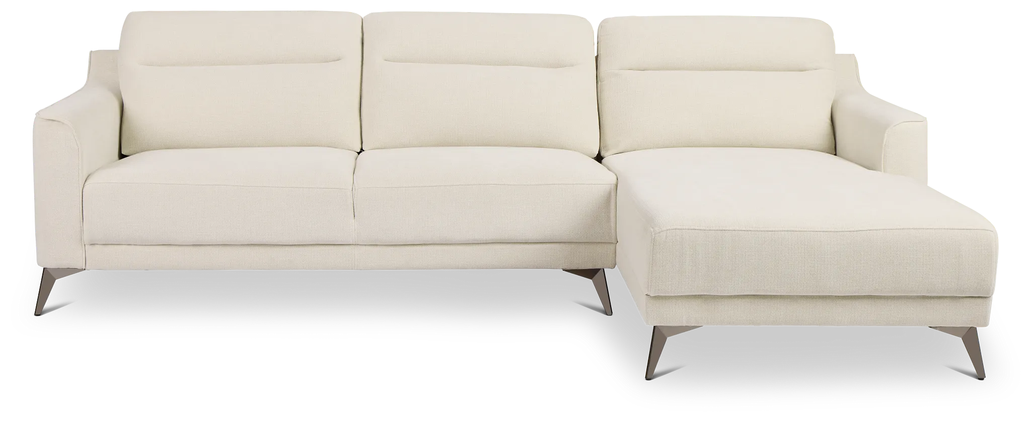 Talia Light Beige Fabric Right Chaise Sectional
